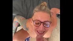 Play Cum-Covered Face: Amateur Blowjob and Huge Facial